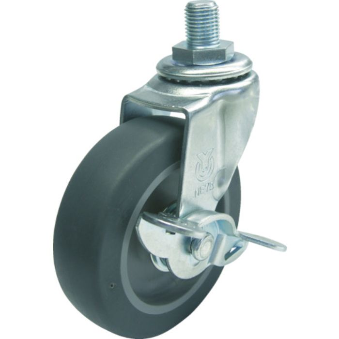 ユーエイ ねじ込み式 自在 キャスター エラストマー 車輪径65mm ストッパー付き Lタイプ LT-S型 ネジ寸法UNF1/2×14山数20(Tcode:4127064)