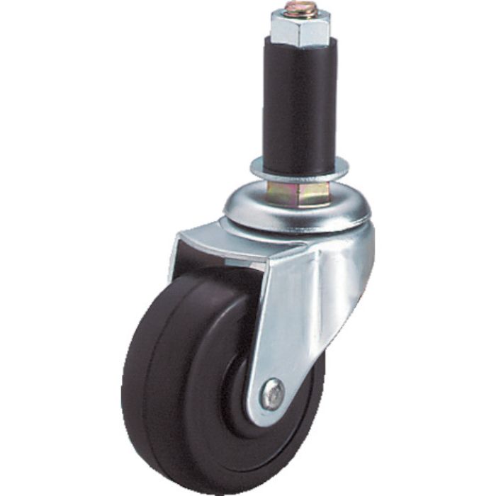 ユーエイ 差し込み式 自在 キャスター ゴム 車輪径50mm  Lタイプ LTF型 パイプ径16(Tcode:8092745)