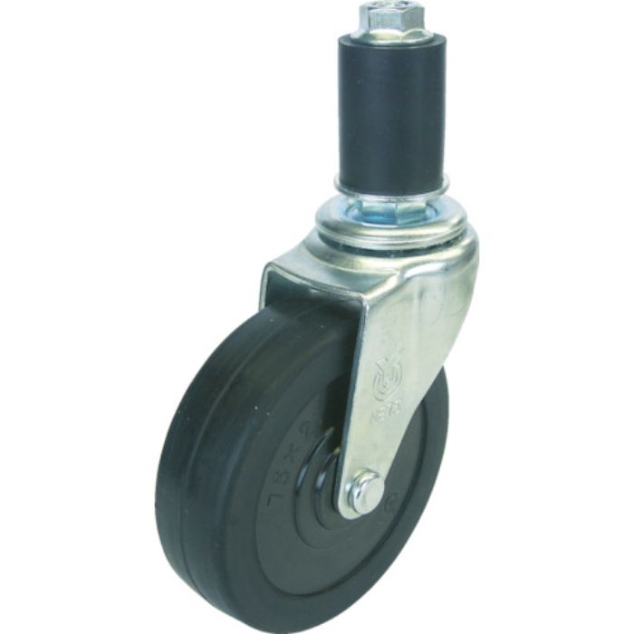 ユーエイ 差し込み式 自在 キャスター ゴム 車輪径75mm  Lタイプ LTF型 パイプ径22(Tcode:2783746)