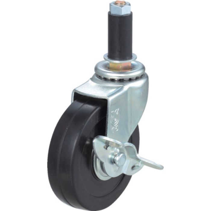 ユーエイ 差し込み式 自在 キャスター ゴム 車輪径75mm ストッパー付き Lタイプ LTF-S型 パイプ径22(Tcode:2783886)