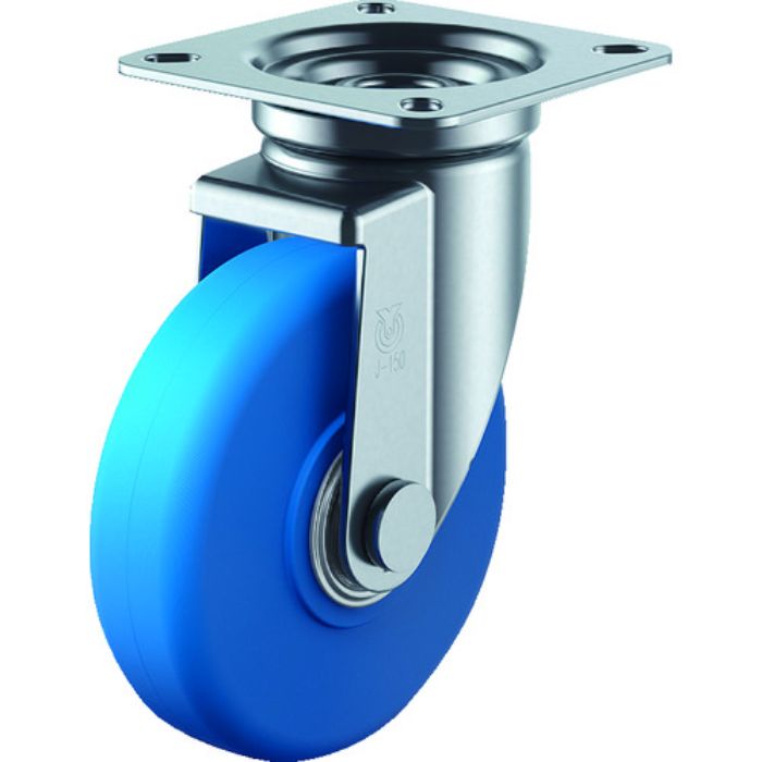 ユーエイ プレート式 自在 キャスター モノマーキャストナイロン 車輪径100mm  Jタイプ J型 取付寸法74×74(67×67)(Tcode:1161106)