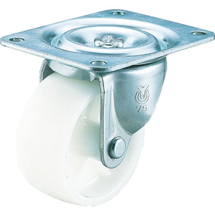 ユーエイ プレート式 自在 キャスター ナイロン 車輪径65mm  Mタイプ MG型 取付寸法76×44(Tcode:3796892)