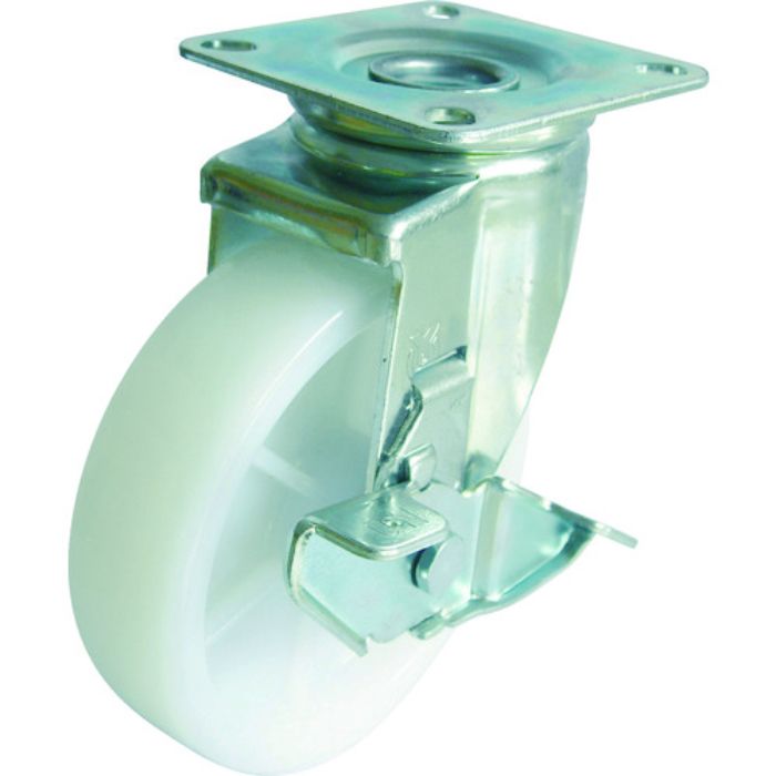 ユーエイ プレート式 自在 キャスター ナイロン 車輪径150mm ストッパー付き Jタイプ J2-S型 取付寸法80×80(75×75)(Tcode:3824632)