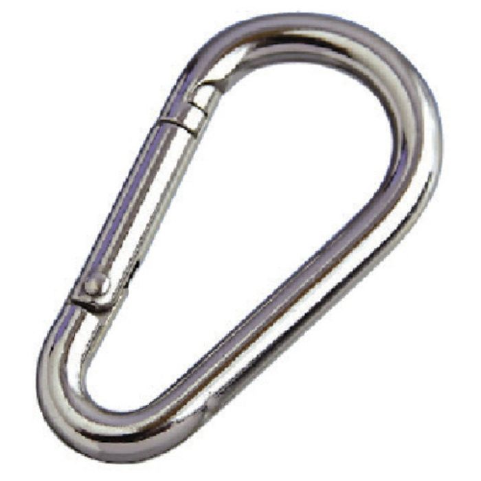 水本 ステンレス ナス型カラビナ(環なし) 線径3mm長さ38mm(Tcode:8492071)