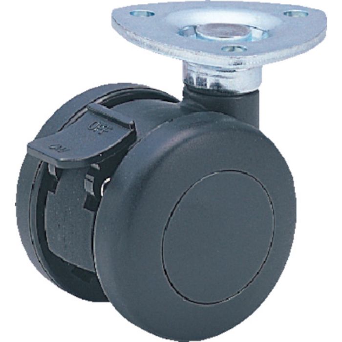 ユーエイ プレート式 自在 双輪キャスター ナイロン 車輪径50mm ストッパー付き OTHERS P型 取付寸法40(Tcode:8092726)