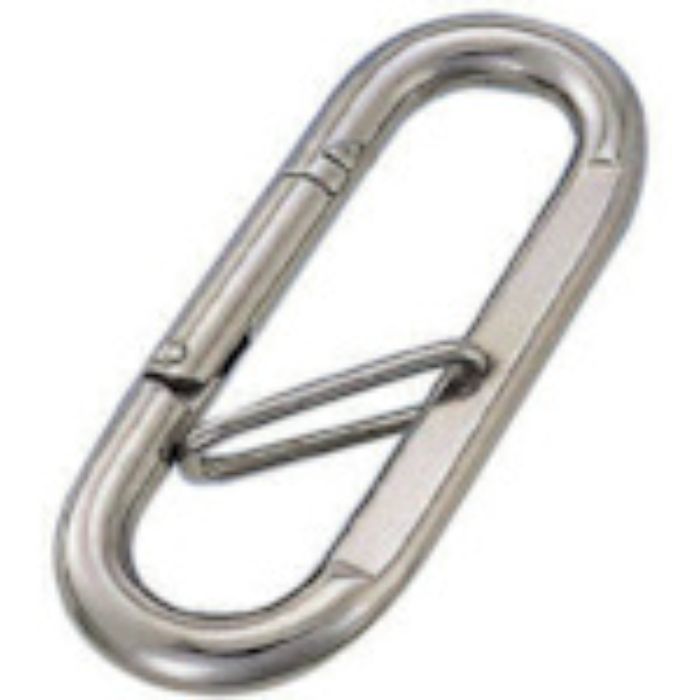 水本 リングキャッチ ステンレス プチカラビナ(ハズレ止め付) 線径6mm 長さ66mm(Tcode:8492192)