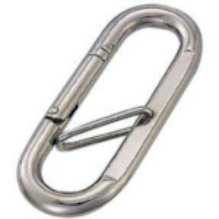 水本 リングキャッチ ステンレス プチカラビナ(ハズレ止め付) 線径8mm 長さ74mm(Tcode:8492193)
