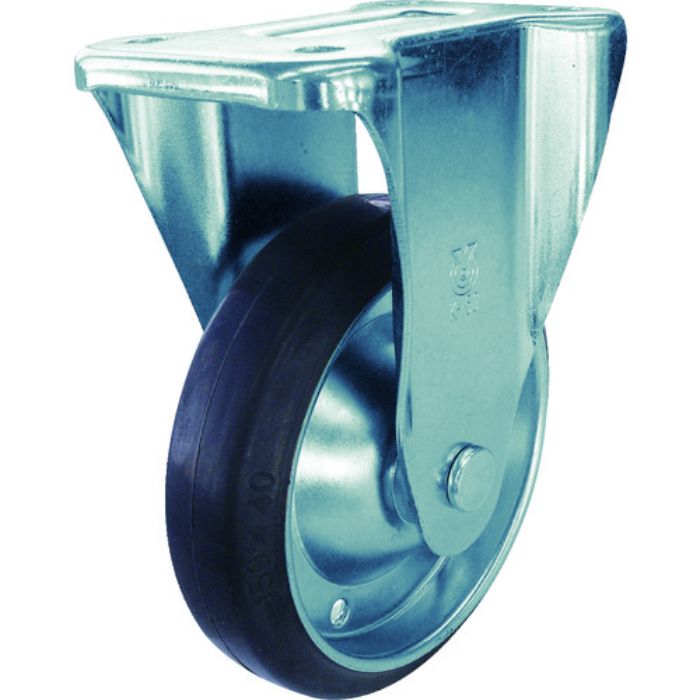 ユーエイ プレート式 固定 キャスター ゴム 車輪径100mm  PMタイプ PMR型 取付寸法80×45(Tcode:7921306)