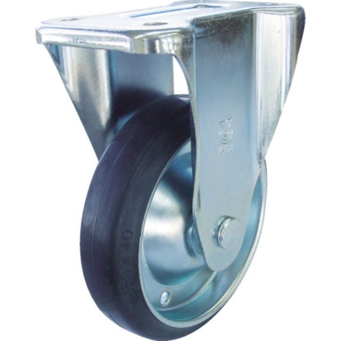 ユーエイ プレート式 固定 キャスター ゴム 車輪径150mm  PMタイプ PMR型 取付寸法112×50(100×56)(Tcode:3803244)