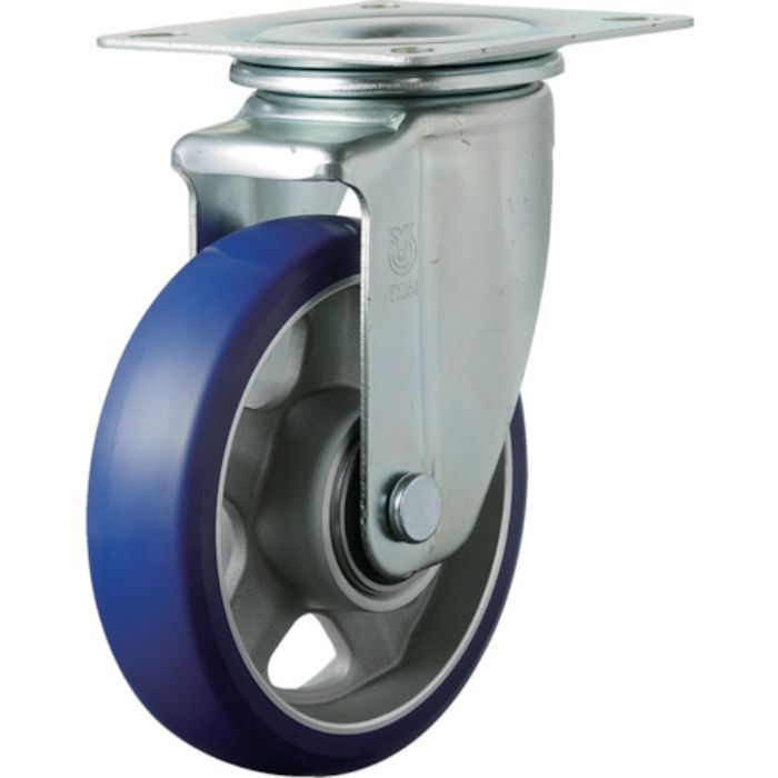 ユーエイ プレート式 自在 キャスター プレミアムウレタン 車輪径100mm  PMタイプ PMS型 取付寸法74×74(67×67)(Tcode:1950678)