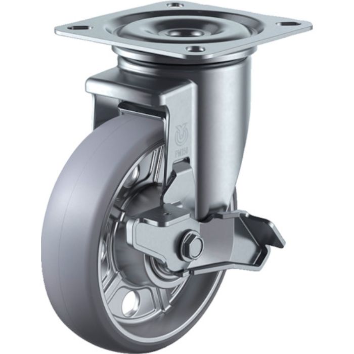 ユーエイ プレート式 自在 キャスター アルティメットウレタン 車輪径100mm  PMタイプ PMS-DS型 取付寸法74×74(67×67)(Tcode:5547276)