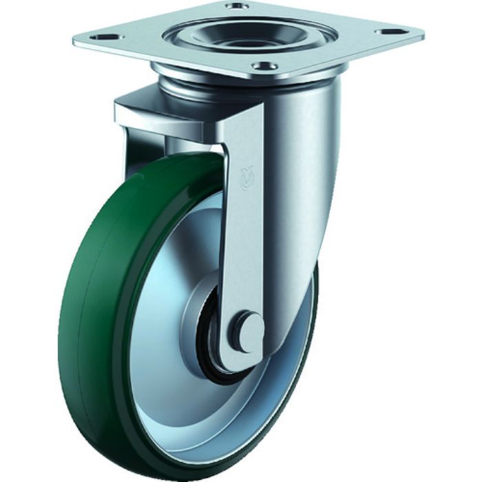 ユーエイ プレート式 自在 キャスター ウレタン 車輪径150mm  PMタイプ PMS型(E46) 取付寸法94×94(87×87)(Tcode:1487578)