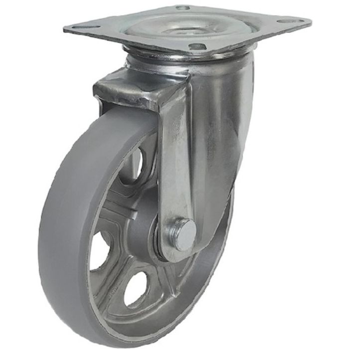 ユーエイ プレート式 自在 キャスター アルティメットウレタン 車輪径200mm  PMタイプ PMS型 取付寸法120×120(105×105)(Tcode:3782756)