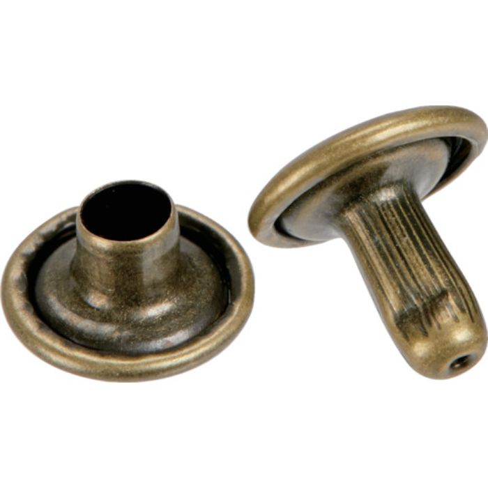 TRUSCO 大カシメ スチール 金ブロンズメッキ 9mm 足長11.5mm 30組入 (ブリスターパック入)(Tcode:3630599)