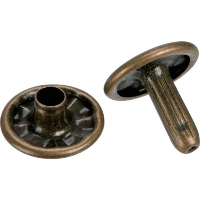 TRUSCO 特大カシメ スチール 金ブロンズメッキ 13mm 20組入 (ブリスターパック入)(Tcode:3630592)