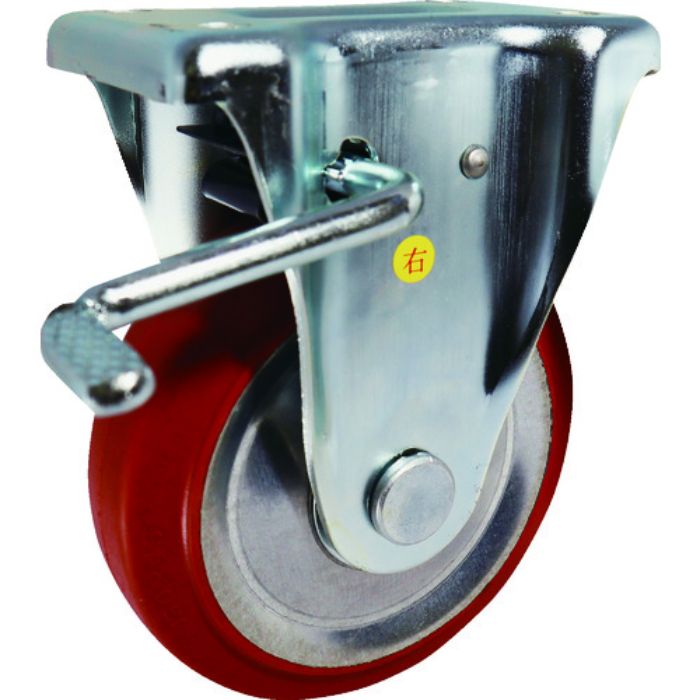 ヨドノ プレス製固定金具ブレーキ付赤ゴム車 75φ(Tcode:8353190)