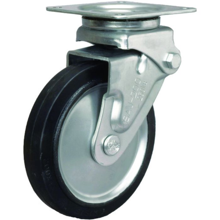 シシク 緩衝キャスター 自在 ゴム車輪 200径(Tcode:3535240)