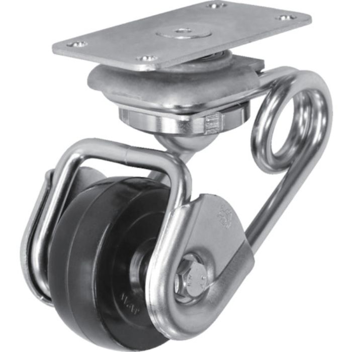 シシク 緩衝キャスター5 自在 50径 Rゴム車(Tcode:4413954)