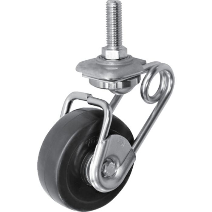 シシク 緩衝キャスター5 自在 ネジ込み 75径 Rゴム車(Tcode:4414063)