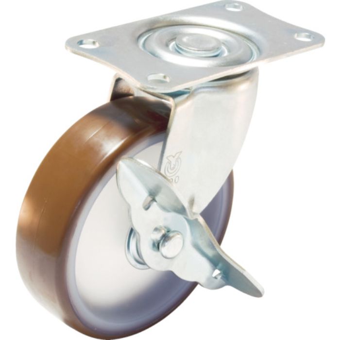 ユーエイ プレート式 自在 キャスター ウレタン 車輪径50mm ストッパー付き Sタイプ SG-S型 取付寸法55×42(Tcode:3796981)