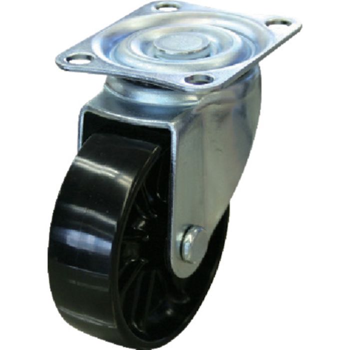 ユーエイ プレート式 自在 キャスター 黒ナイロン 車輪径65mm  Sタイプ SG型 取付寸法55×42(Tcode:8278519)