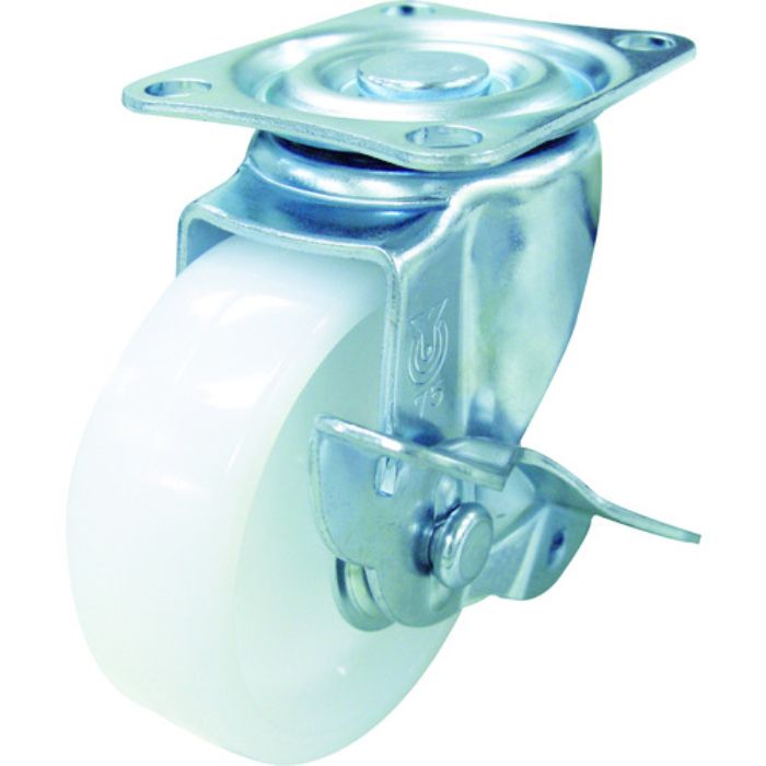 ユーエイ プレート式 自在 キャスター ナイロン 車輪径75mm ストッパー付き Sタイプ SG-S型 取付寸法55×42(Tcode:3347052)