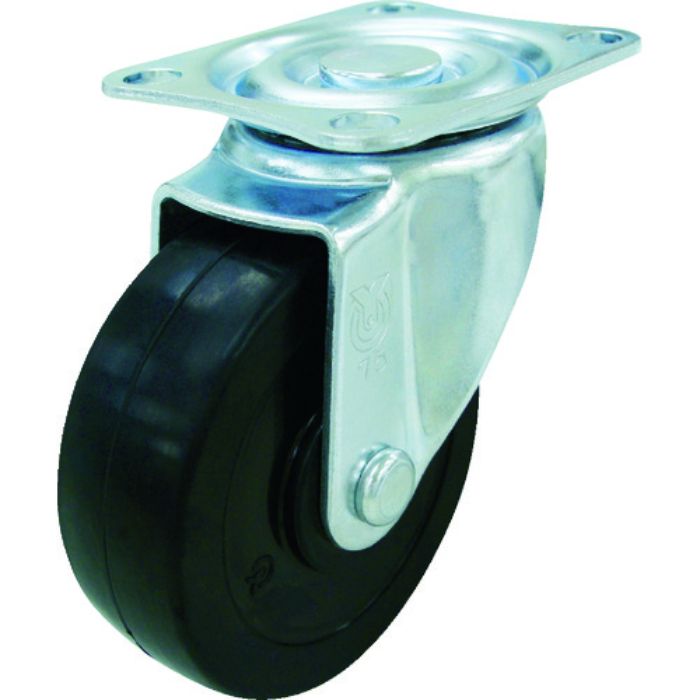 ユーエイ プレート式 自在 キャスター ゴム 車輪径75mm  Sタイプ SG型 取付寸法55×42(Tcode:3347061)