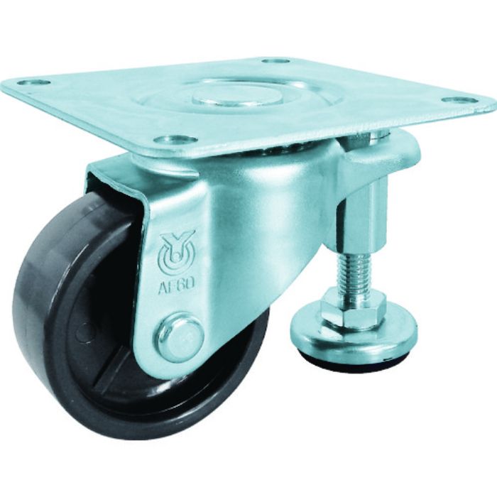 ユーエイ プレート式 自在 アジャスター付キャスター グレーナイロン 車輪径60mm  AFタイプ SGW-AF型 取付寸法75×75(Tcode:1492608)