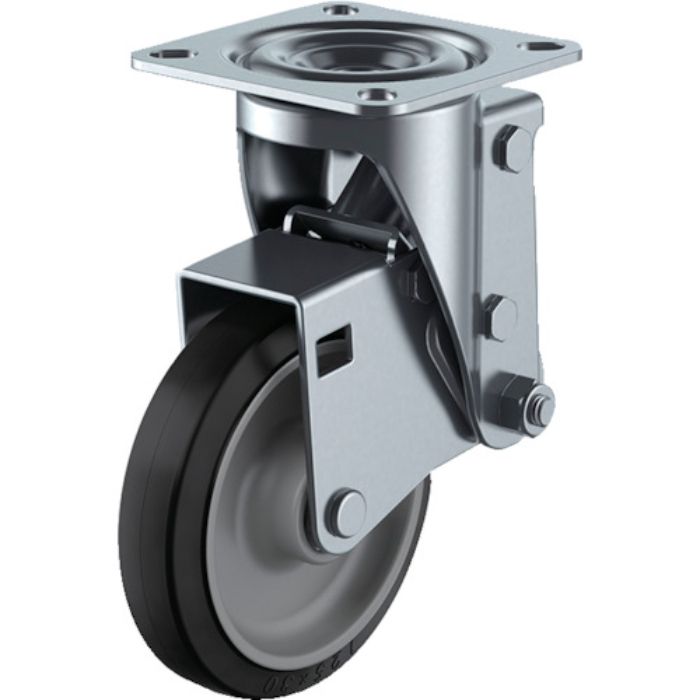 ユーエイ プレート式 自在 クッションキャスター ゴム 車輪径125mm  SKYタイプ SHSKY型 取付寸法80×80(75×75)(Tcode:4703961)