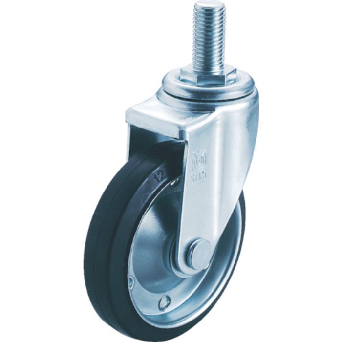 ユーエイ ねじ込み式 自在 キャスター ゴム 車輪径100mm  Jタイプ SJT型 ネジ寸法M20×40ピッチ2.5(Tcode:3797104)