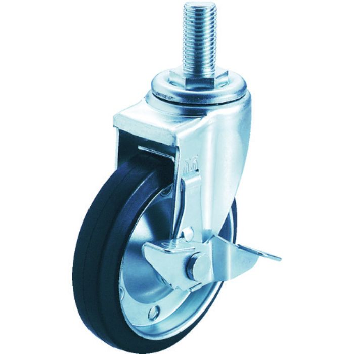 ユーエイ ねじ込み式 自在 キャスター ゴム 車輪径100mm ストッパー付き Jタイプ SJT-S型 ネジ寸法M16×40ピッチ2(Tcode:3797112)