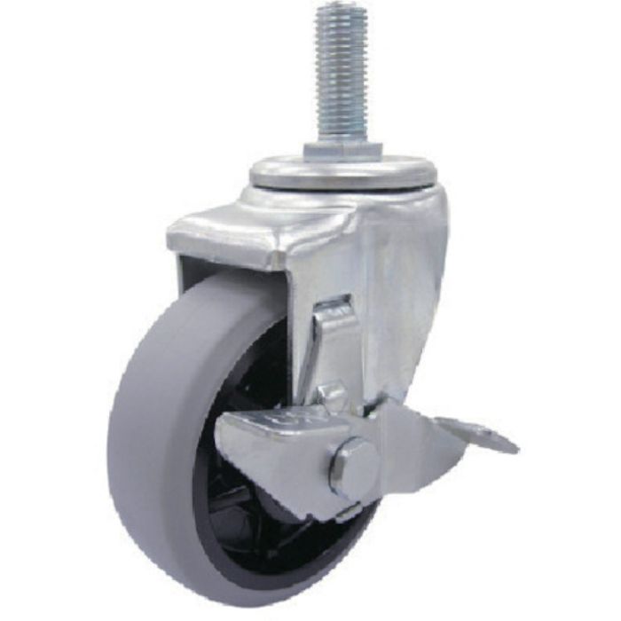 ユーエイ ねじ込み式 自在 キャスター ウレタン 車輪径125mm ストッパー付き Jタイプ SJT-S型 ネジ寸法M16×40ピッチ2(Tcode:8093099)