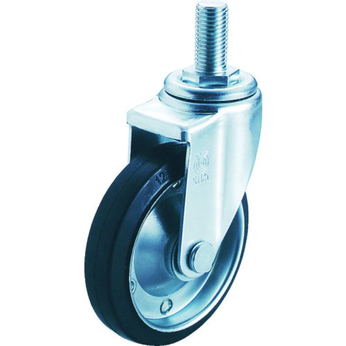 ユーエイ ねじ込み式 自在 キャスター ゴム 車輪径125mm  Jタイプ SJT型 ネジ寸法M20×40ピッチ2.5(Tcode:3797147)