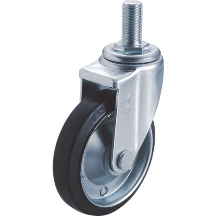 ユーエイ ねじ込み式 自在 キャスター ゴム 車輪径125mm ストッパー付き Jタイプ SJT-S型 ネジ寸法M20×40ピッチ2.5(Tcode:3797163)