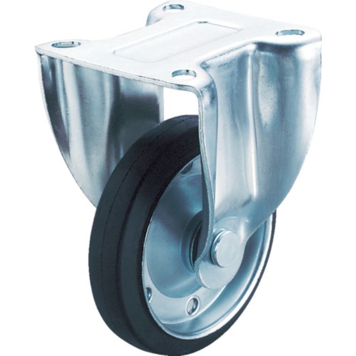 ユーエイ プレート式 固定 キャスター ゴム 車輪径125mm  Jタイプ SK型 取付寸法80×80(75×75)(Tcode:3797210)