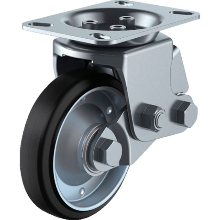 ユーエイ プレート式 固定 クッションキャスター 耐摩耗ゴム 車輪径200mm  SKYタイプ SKY-2R型 取付寸法133×86(125×62)(Tcode:3638905)