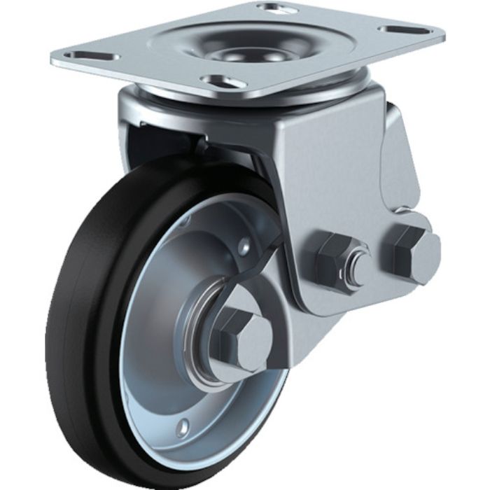 ユーエイ プレート式 自在 クッションキャスター 耐摩耗ゴム 車輪径200mm  SKYタイプ SKY-2S型 取付寸法133×86(125×62)(Tcode:3638900)