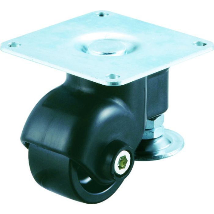 ユーエイ プレート式 自在 キャスター 黒ナイロン 車輪径50mm  AFタイプ SPLG型 取付寸法64×64(Tcode:4372492)