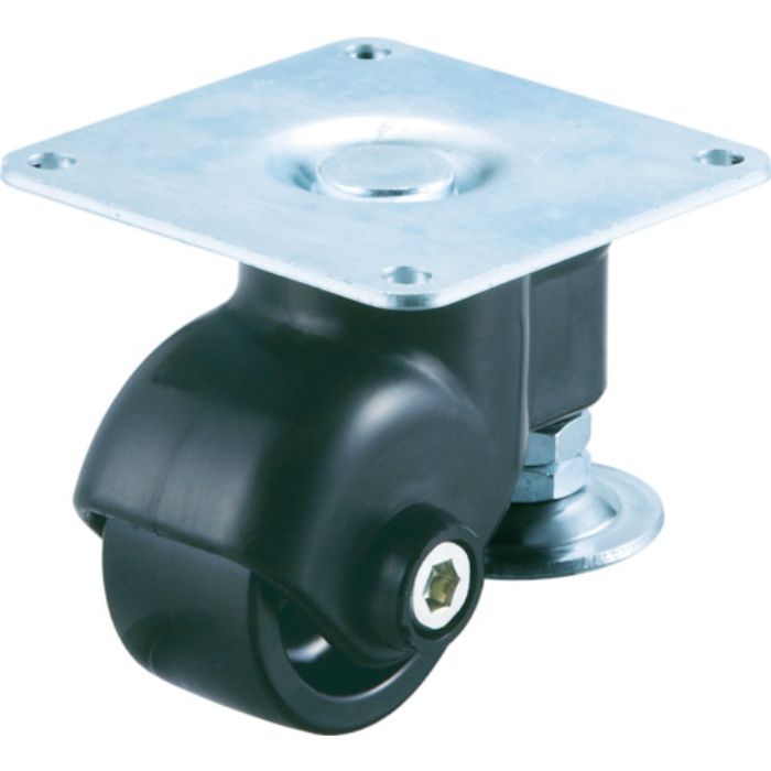 ユーエイ プレート式 自在 キャスター 黒ナイロン 車輪径75mm  AFタイプ SPLG型 取付寸法75×75(Tcode:4372514)