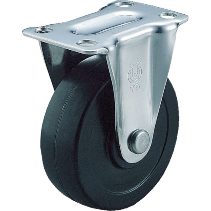 ユーエイ プレート式 固定 キャスター ゴム 車輪径65mm  Sタイプ SR型 取付寸法55×28(Tcode:3321428)