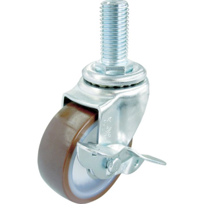 ユーエイ ねじ込み式 自在 キャスター ウレタン 車輪径100mm ストッパー付き Sタイプ ST-S型 ネジ寸法W3/4×40山数10(Tcode:4405242)