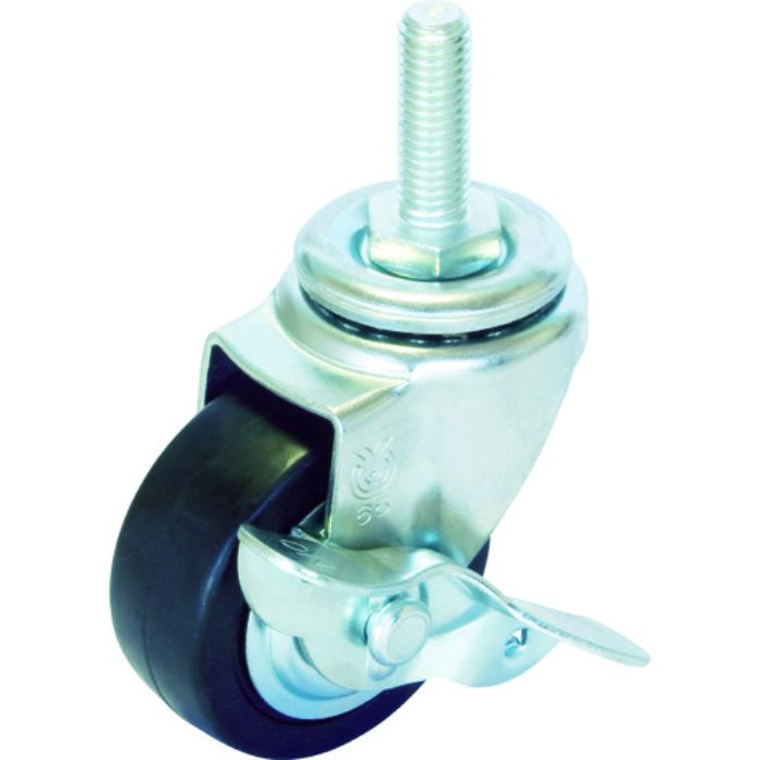 ユーエイ ねじ込み式 自在 キャスター ゴム 車輪径65mm ストッパー付き Sタイプ ST-S型 ネジ寸法M12×35ピッチ1.75(Tcode:3797295)