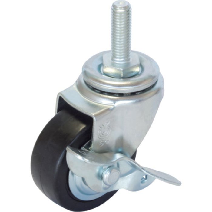 ユーエイ ねじ込み式 自在 キャスター ゴム 車輪径65mm ストッパー付き Sタイプ ST-S型 ネジ寸法M16×40ピッチ2(Tcode:3797309)
