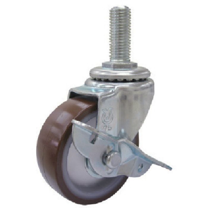 ユーエイ ねじ込み式 自在 キャスター ウレタン 車輪径65mm ストッパー付き Sタイプ ST-S型 ネジ寸法M12×35ピッチ1.75(Tcode:8093167)