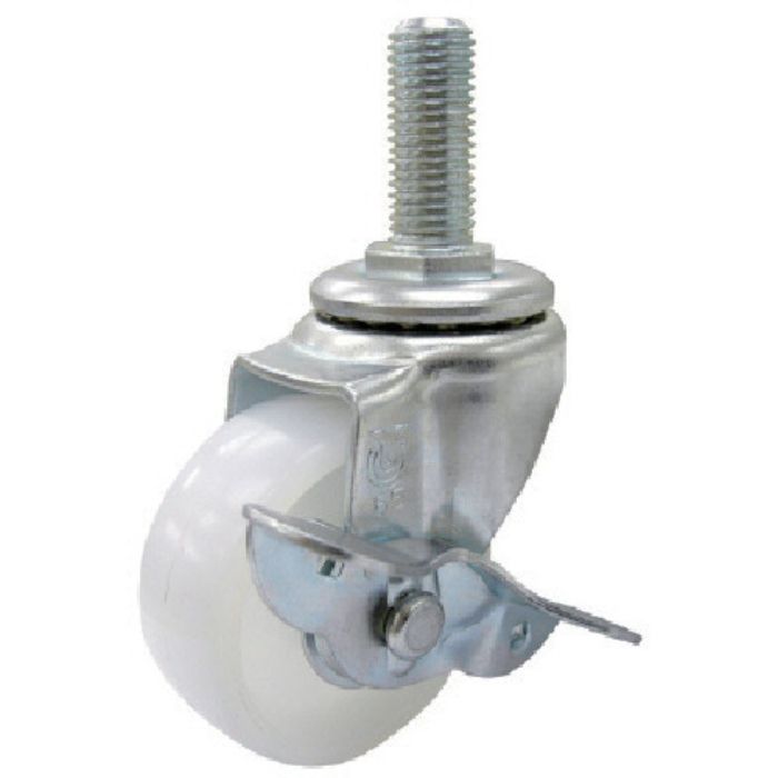 ユーエイ ねじ込み式 自在 キャスター ナイロン 車輪径75mm ストッパー付き Sタイプ ST-S型 ネジ寸法M12×35ピッチ1.75(Tcode:8093035)