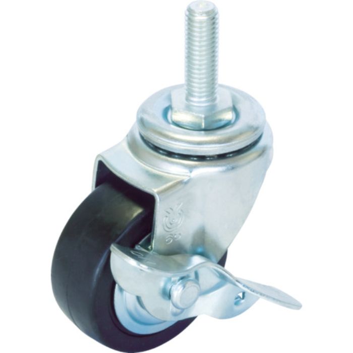 ユーエイ ねじ込み式 自在 キャスター ゴム 車輪径75mm ストッパー付き Sタイプ ST-S型 ネジ寸法M12×35ピッチ1.75(Tcode:3797333)