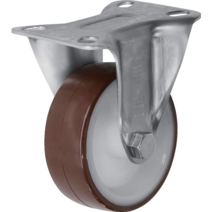 シシク ステンレスキャスター 固定ウレタン車輪付(Tcode:3535428)