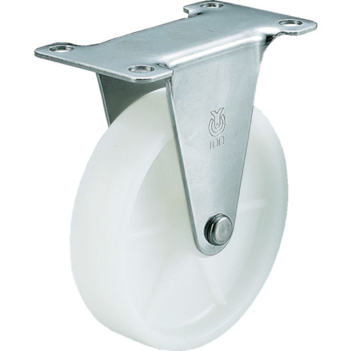 ユーエイ プレート式 固定 ステンレスキャスター ナイロン 車輪径50mm  Eタイプ SUS-ER型 取付寸法56×28(Tcode:3797538)