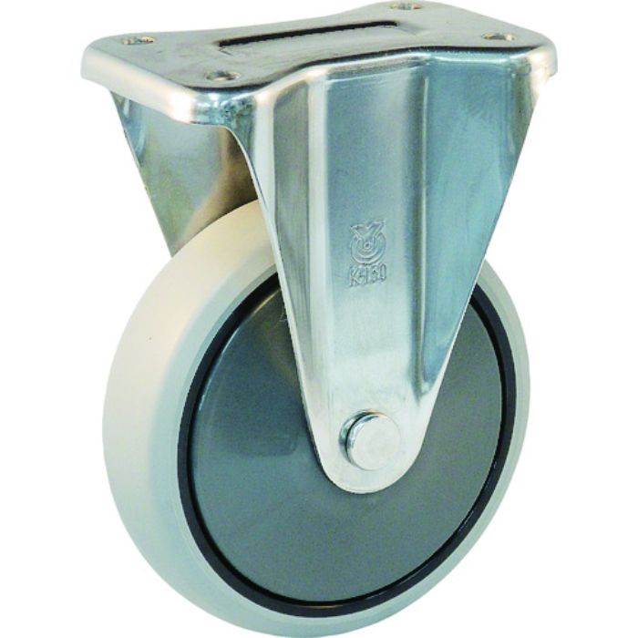 ユーエイ プレート式 固定 ステンレスキャスター ウレタン 車輪径130mm  Jタイプ SUS-K型 取付寸法100×56(Tcode:4405579)