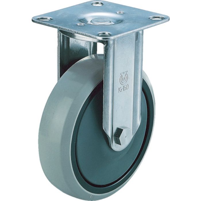 ユーエイ プレート式 固定 ステンレスキャスター ウレタン 車輪径130mm  Jタイプ SUS-K2型 取付寸法80×80(75×75)(Tcode:3797635)
